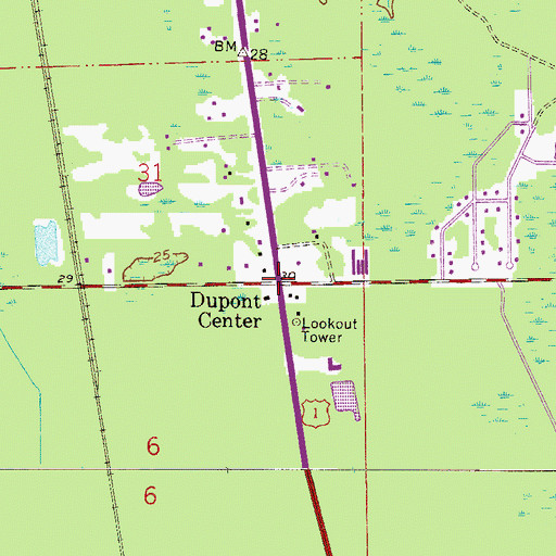 Topographic Map of Dupont Center, FL