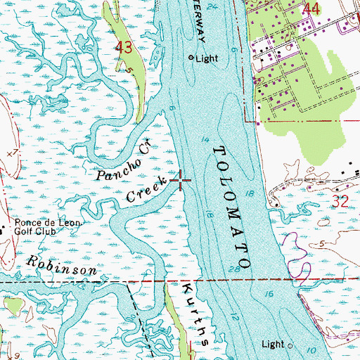 Topographic Map of Robinson Creek, FL