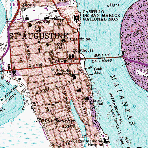 Topographic Map of Saint Josephs Academy, FL