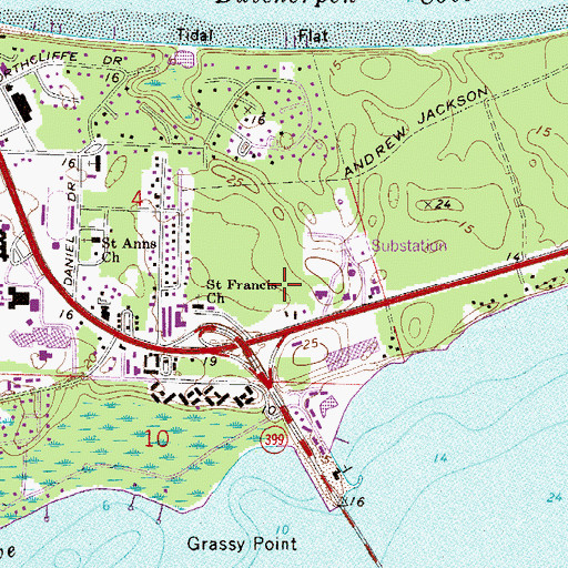 Topographic Map of Gulf Breeze Hospital Heliport, FL