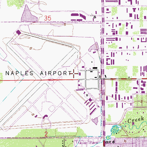 Topographic Map of Naples Municipal Airport, FL
