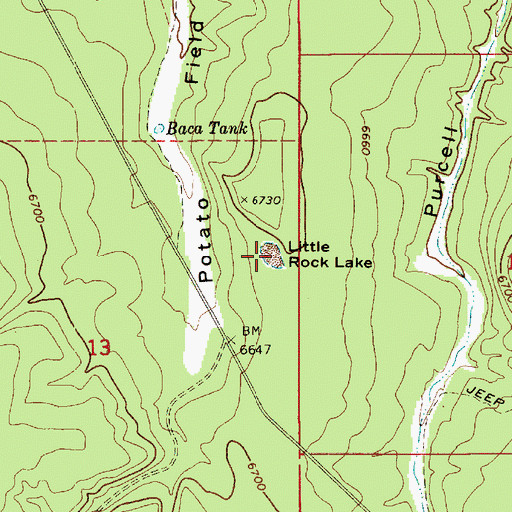 Topographic Map of Little Rock Lake, AZ