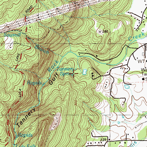 Topographic Map of Tannery Spring, GA