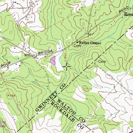 Topographic Map of Brushy Fork, GA