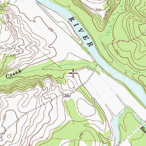 Topographic Map of Buck Creek, GA
