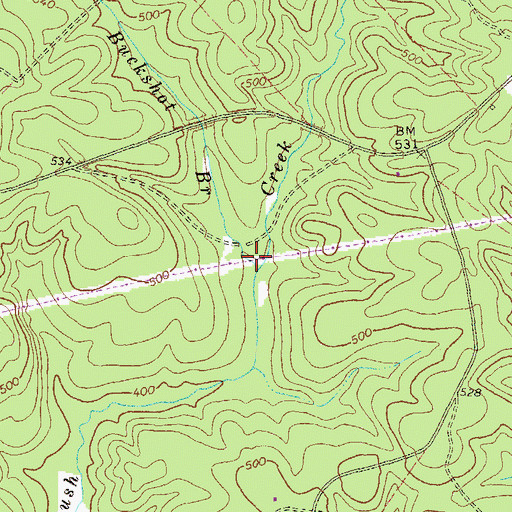 Topographic Map of Buckshot Branch, GA