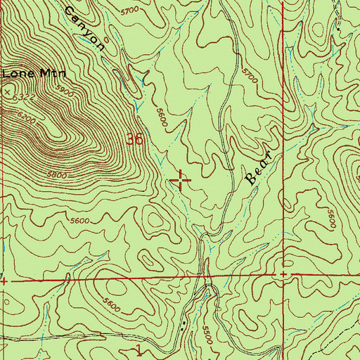 Topographic Map of Lone Mountain Canyon, AZ