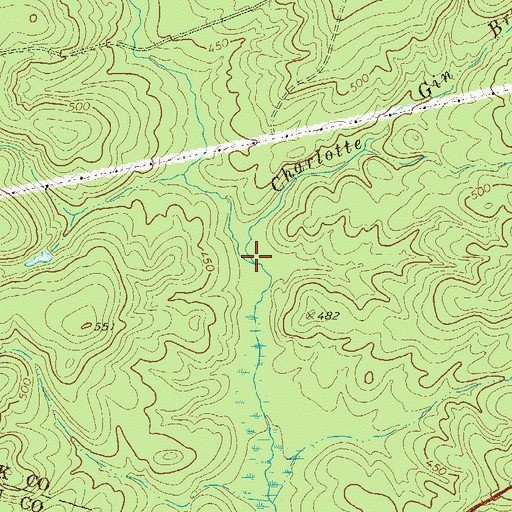 Topographic Map of Charlotte Gin Branch, GA