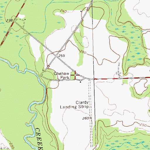 Topographic Map of Chehaw Park, GA