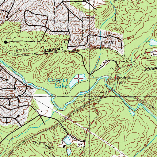 Topographic Map of Cooper Lake, GA
