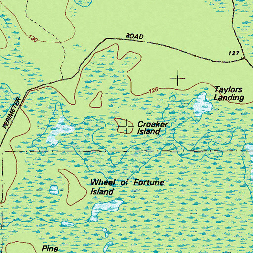Topographic Map of Croaker Island, GA