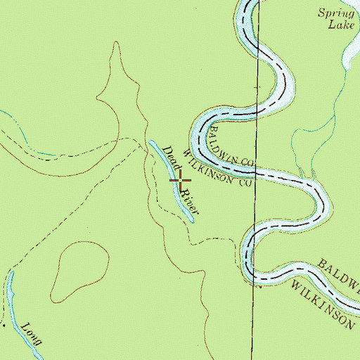 Topographic Map of Dead River, GA