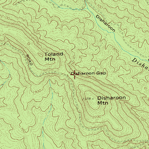 Topographic Map of Disharoon Gap, GA