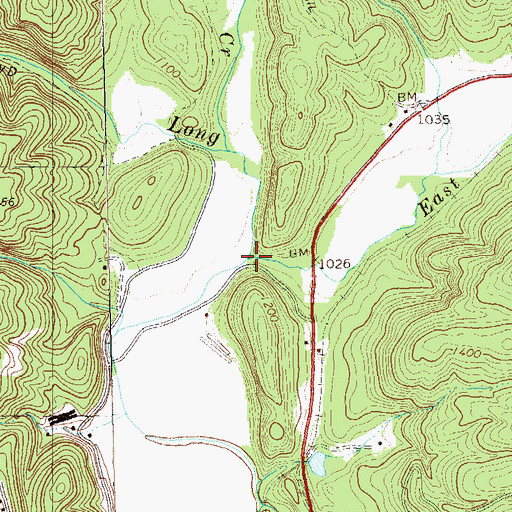 Topographic Map of East Branch Long Swamp Creek, GA
