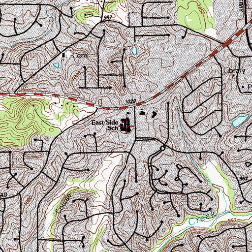 Topographic Map of East Side Elementary School, GA