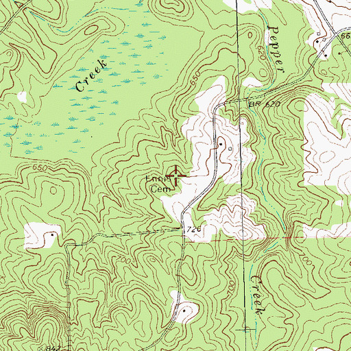 Topographic Map of Ennis Cemetery, GA