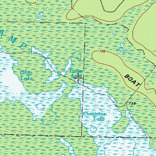 Topographic Map of Finger Lake, GA
