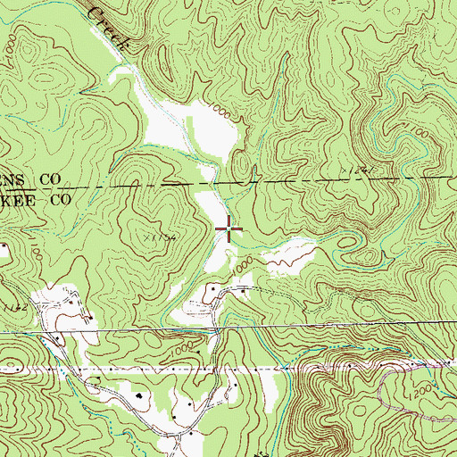 Topographic Map of Fourmile Creek, GA