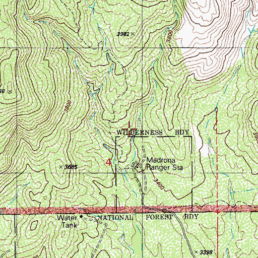 Topographic Map of Madrona Ranger Station, AZ
