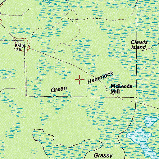 Topographic Map of Green Hammock, GA