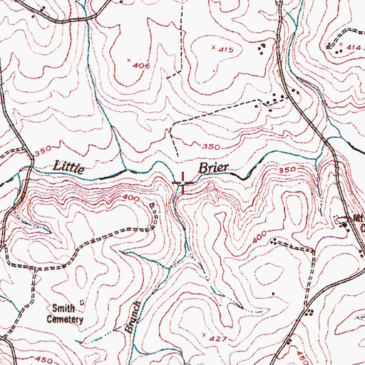 Topographic Map of Guy Branch, GA