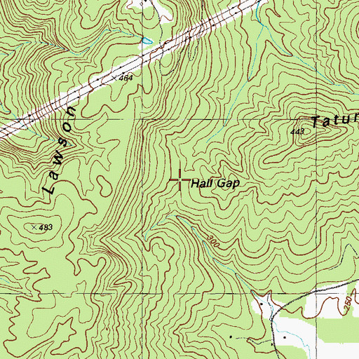 Topographic Map of Hall Gap, GA