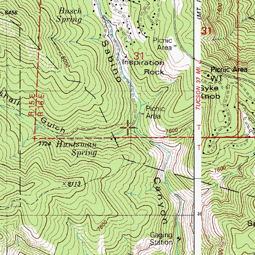 Topographic Map of Marshall Gulch, AZ