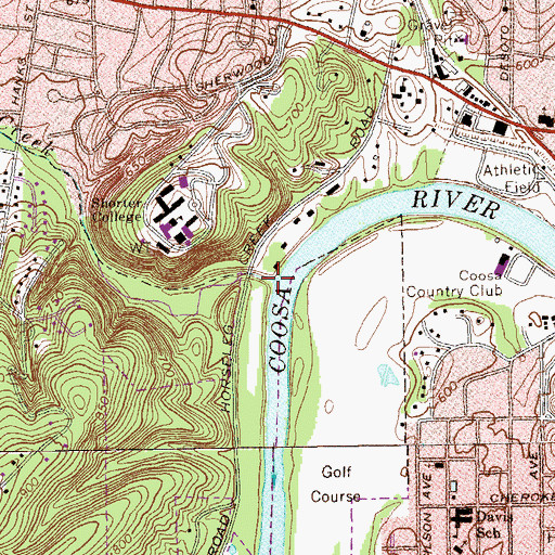 Topographic Map of Horseleg Creek, GA