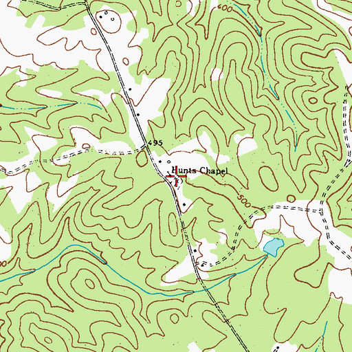 Topographic Map of Hunts Chapel, GA