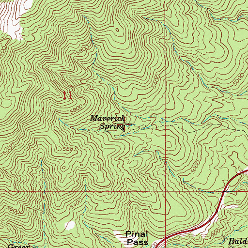 Topographic Map of Maverick Spring, AZ