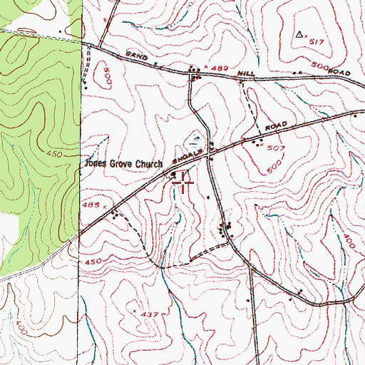 Topographic Map of Jones Grove Church, GA