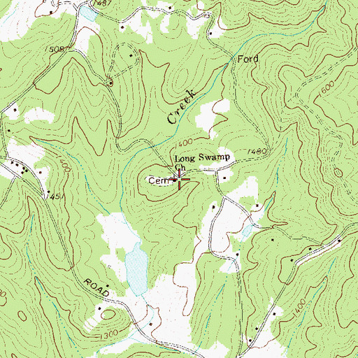 Topographic Map of Long Swamp Church, GA
