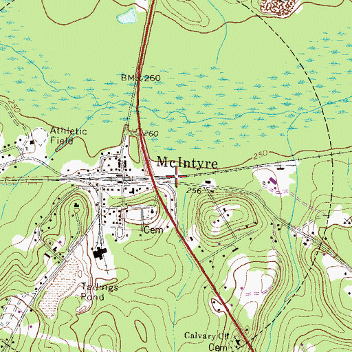 Topographic Map of McIntyre, GA