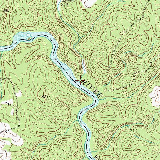 Topographic Map of Mill Shoal Creek, GA