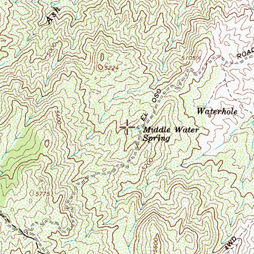 Topographic Map of Middle Water Spring, AZ