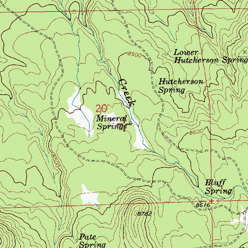Topographic Map of Mineral Springs, AZ