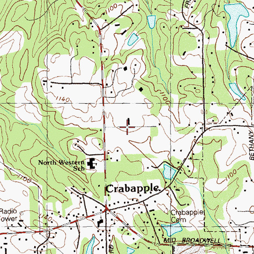 Topographic Map of Northwestern Middle School, GA