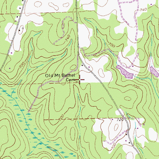 Topographic Map of Old Mount Bethel Cemetery, GA