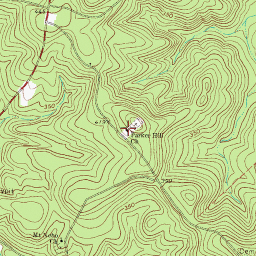 Topographic Map of Parker Hill Church, GA