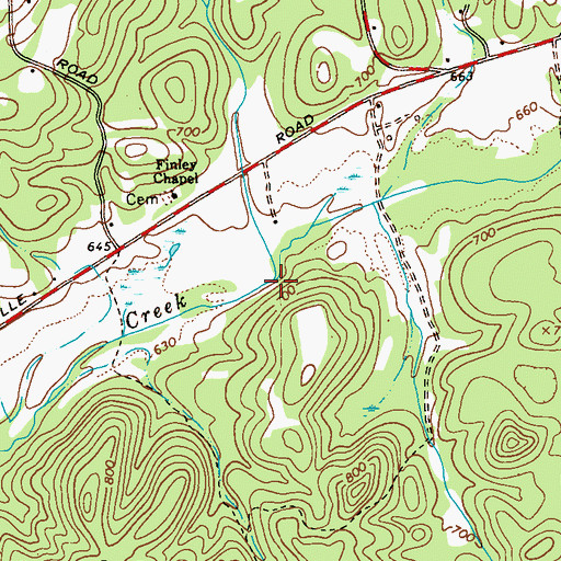 Topographic Map of Pond Spring Branch, GA