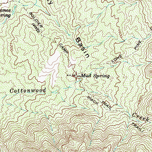 Topographic Map of Mud Spring, AZ