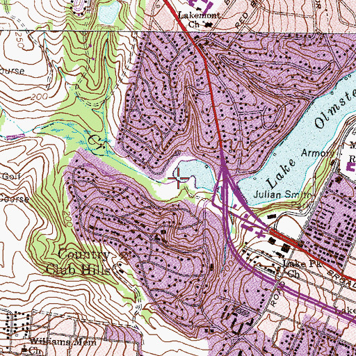 Topographic Map of Raes Creek, GA