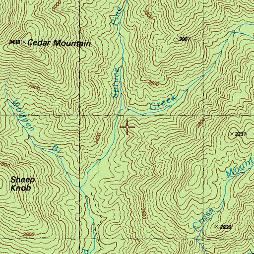 Topographic Map of Spruce Pine Creek, GA