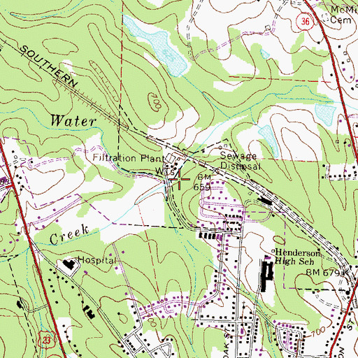 Topographic Map of Watson Creek, GA