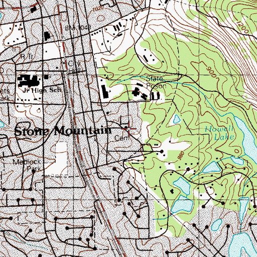 Topographic Map of Ebenezer Church, GA