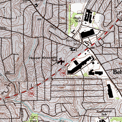 Topographic Map of Hooper Alexander Elementary School, GA