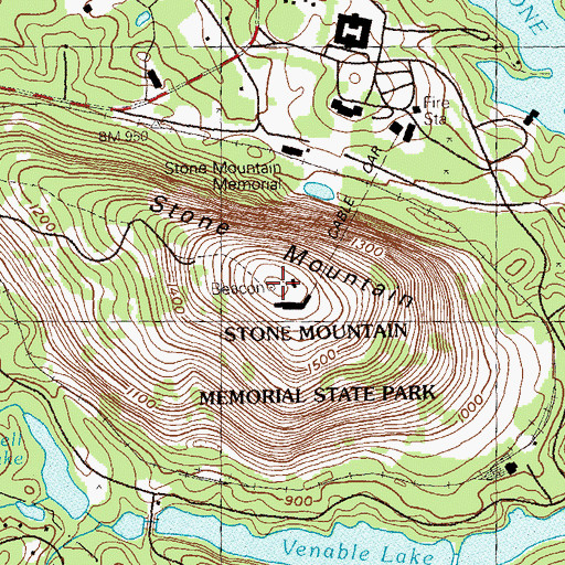 Topographic Map of Stone Mountain, GA