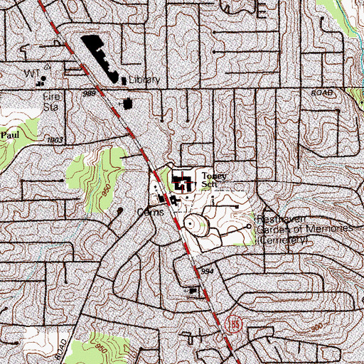 Topographic Map of Toney Elementary School, GA