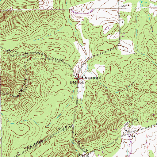 Topographic Map of Orsman, GA