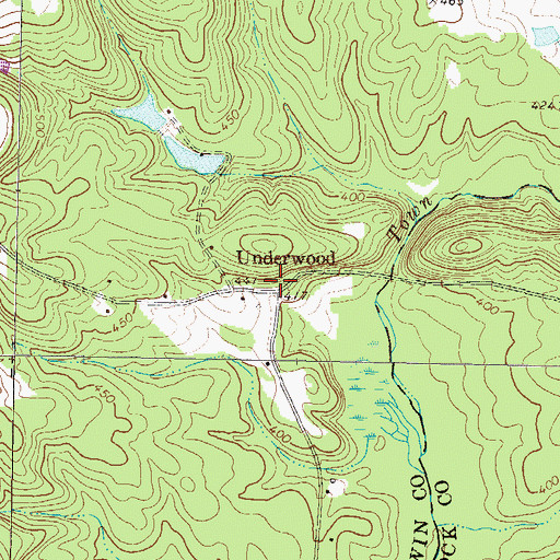 Topographic Map of Underwood, GA